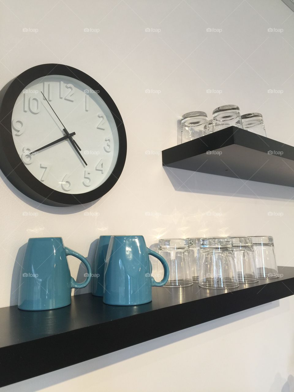 Clock and shelf