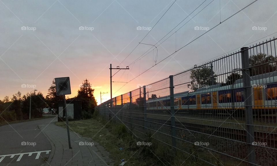 sunrise at the train track