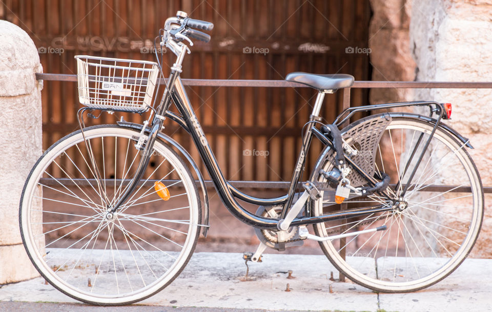 Parked Bicyle In The City
