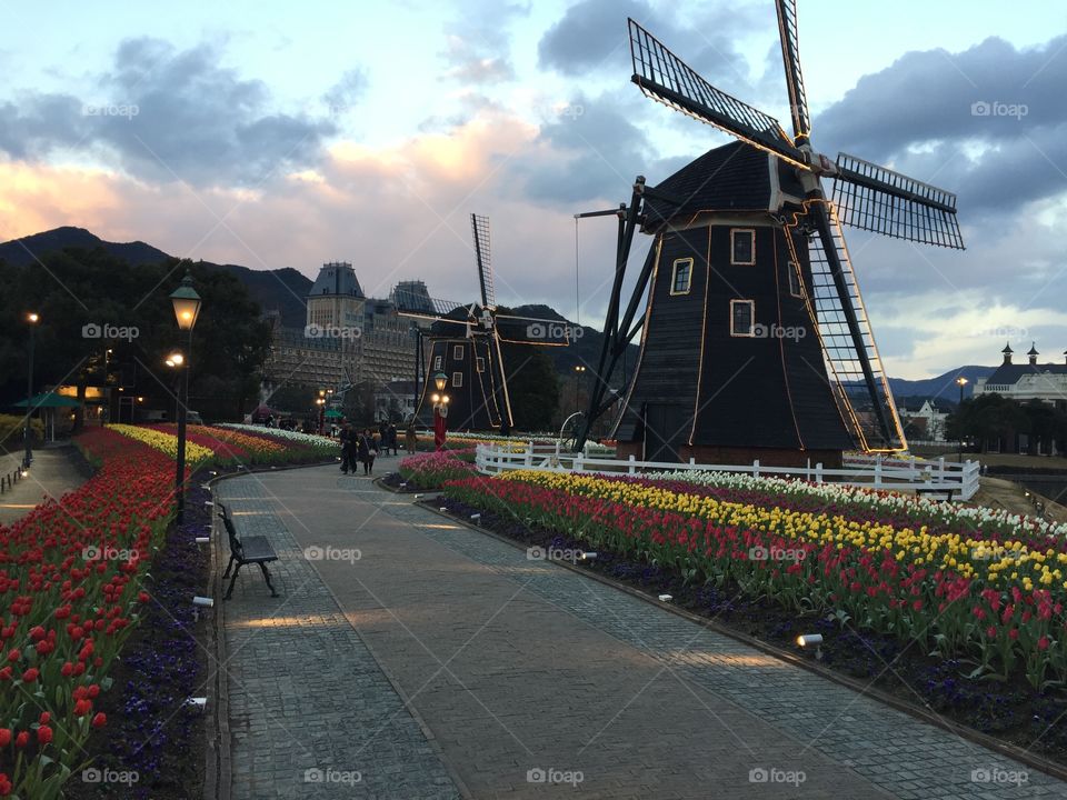 Windmills in huis ten Bosch park