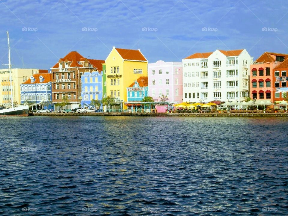 Outstanding colorful view from the World Heritage of Curaçao.