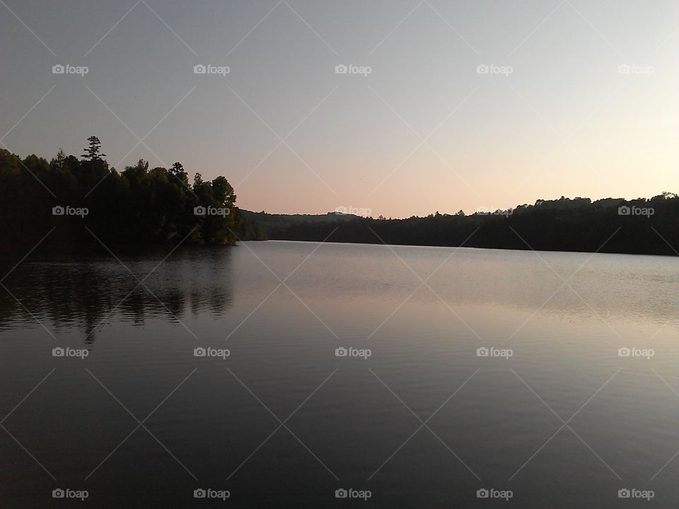 Mountain Lake. Indian Boundry lake in Tellico Plains, TN just before sunset.