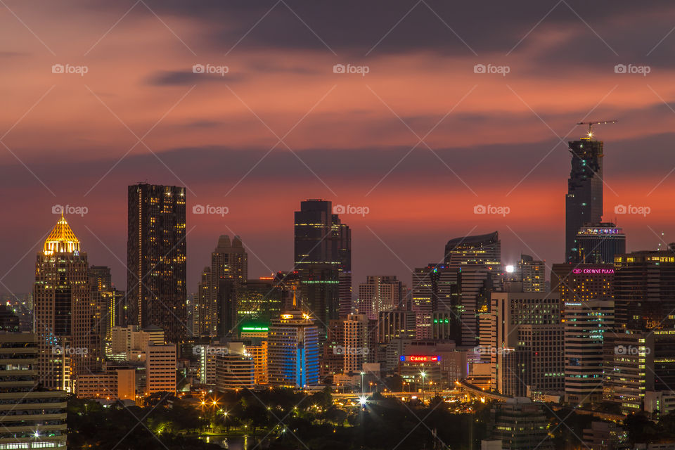 Bangkok at Sunset! Red Sky as always