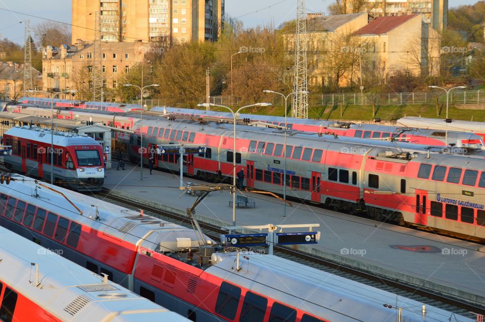 So many trains at station