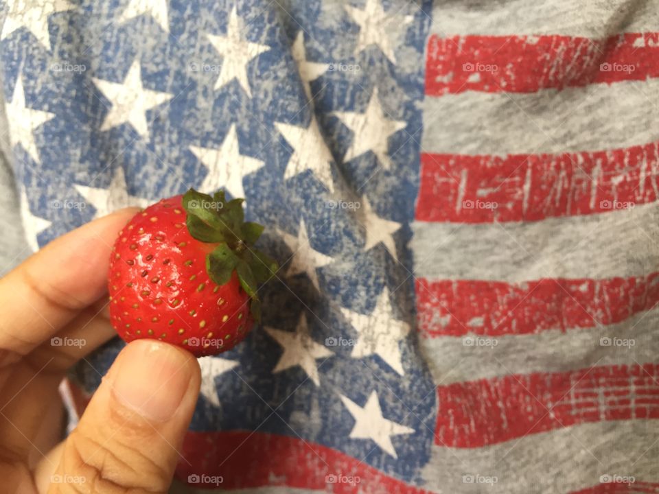 Strawberry and USA flag