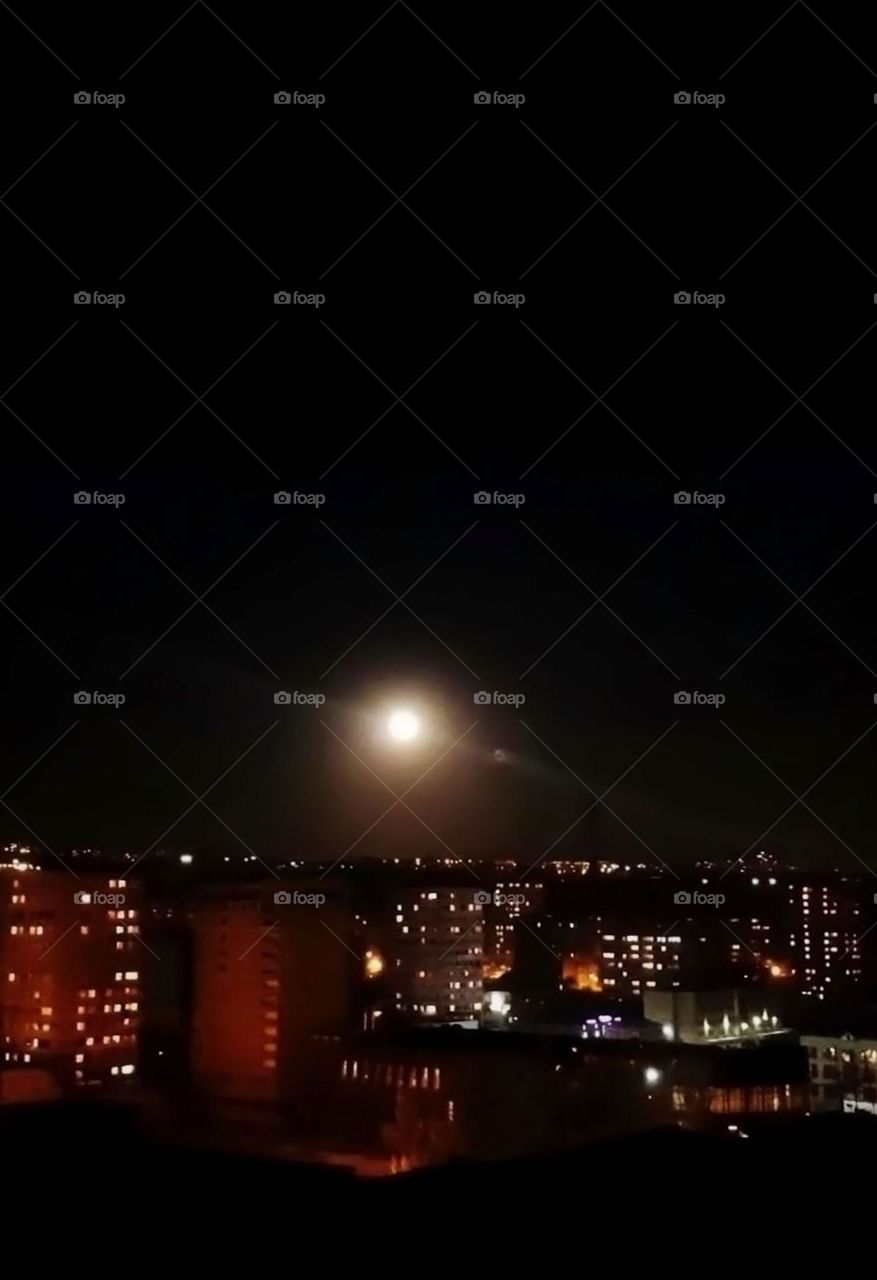 Full moon evening in Yerevan