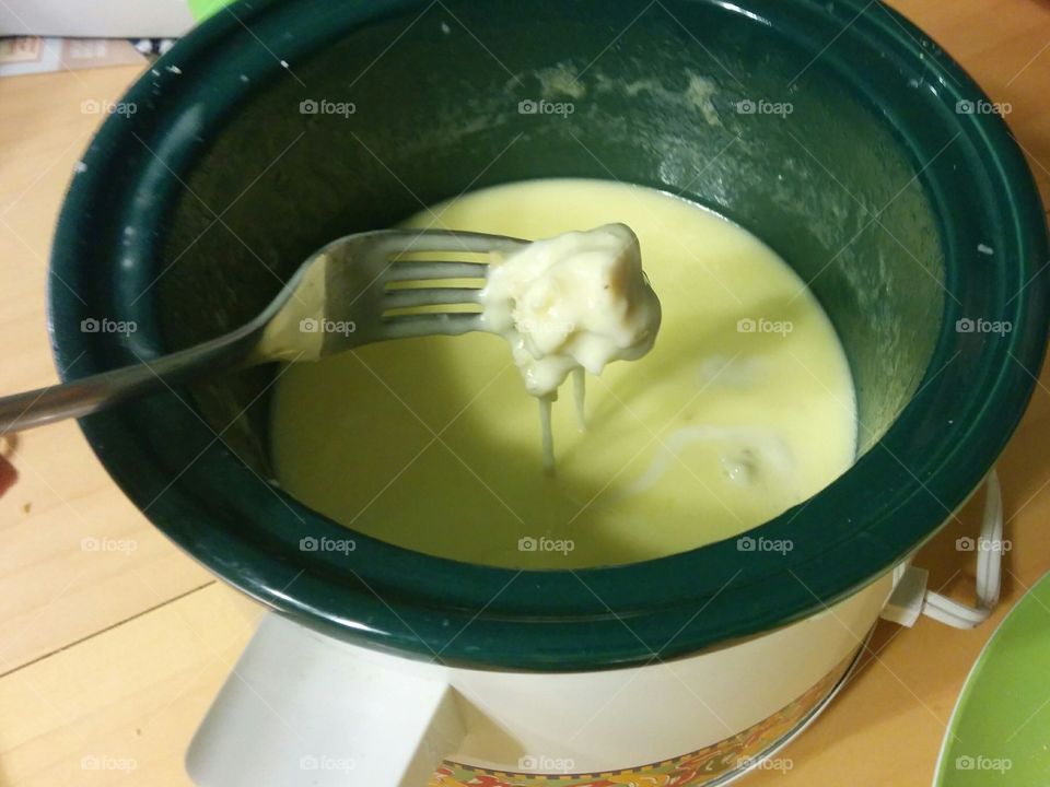 fondue. this is a homemade fondue the crockpot t