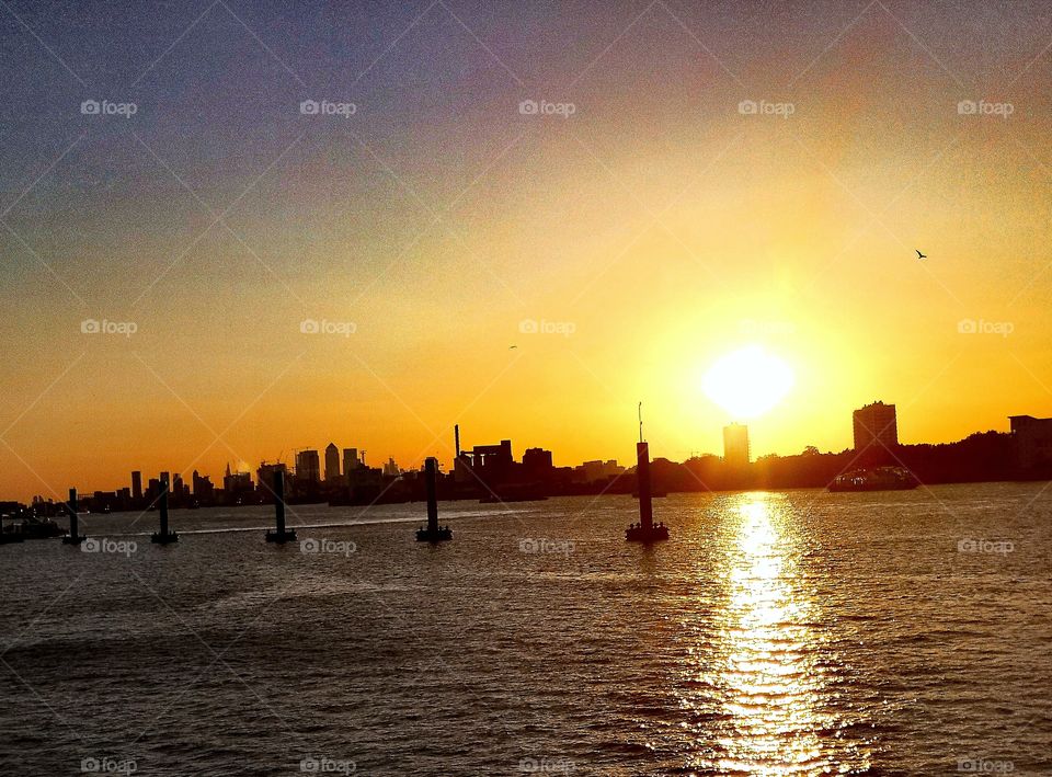 sunset along the Thames