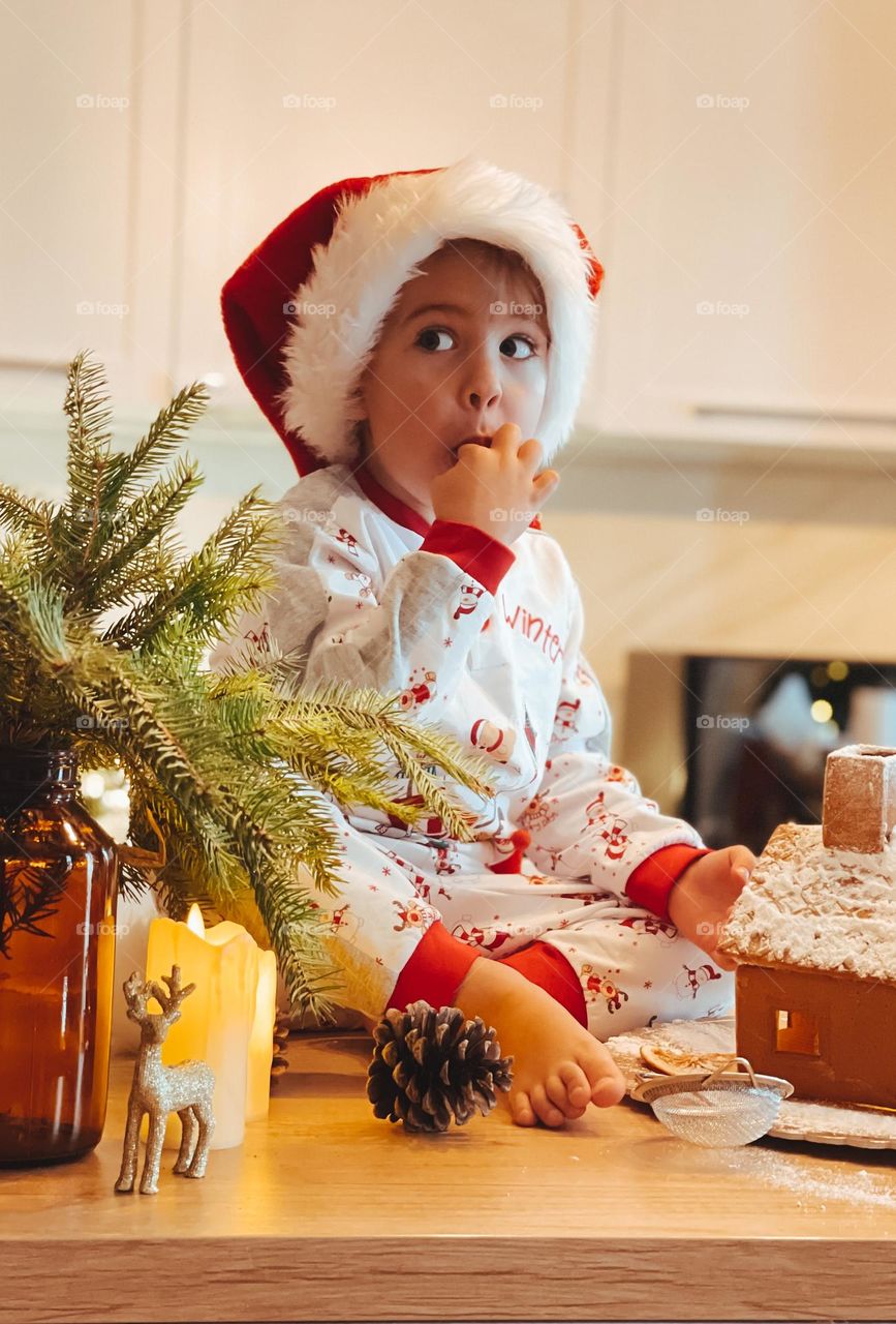 Surprised little santa 