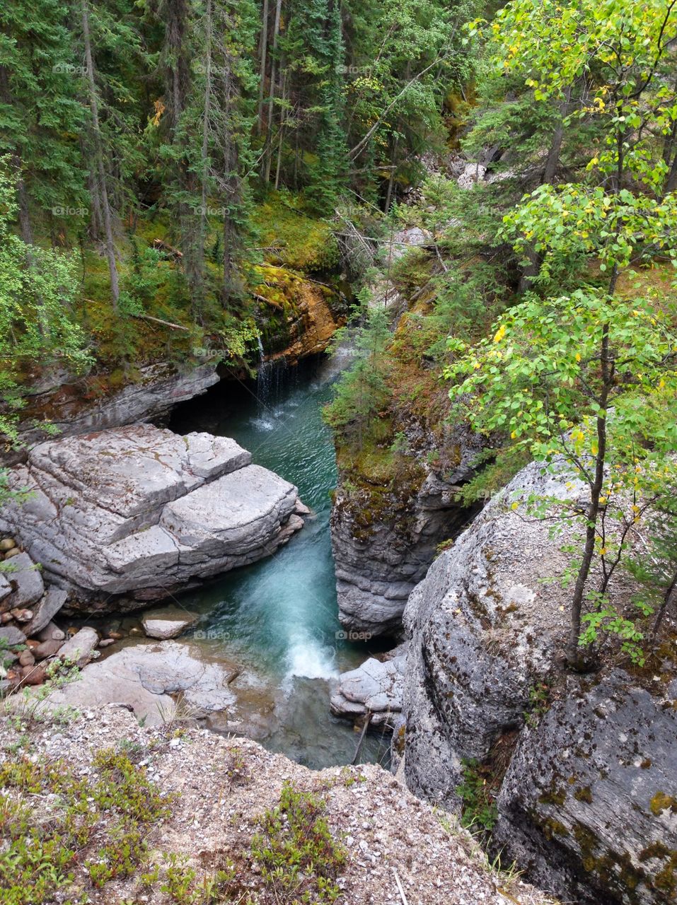 High angle view of river