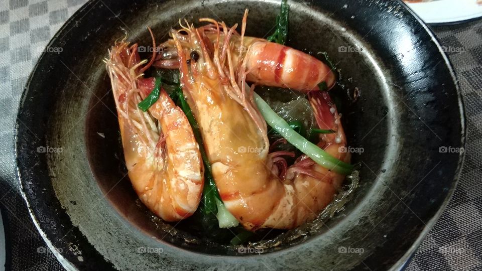 Roasted prawn with vermicelli