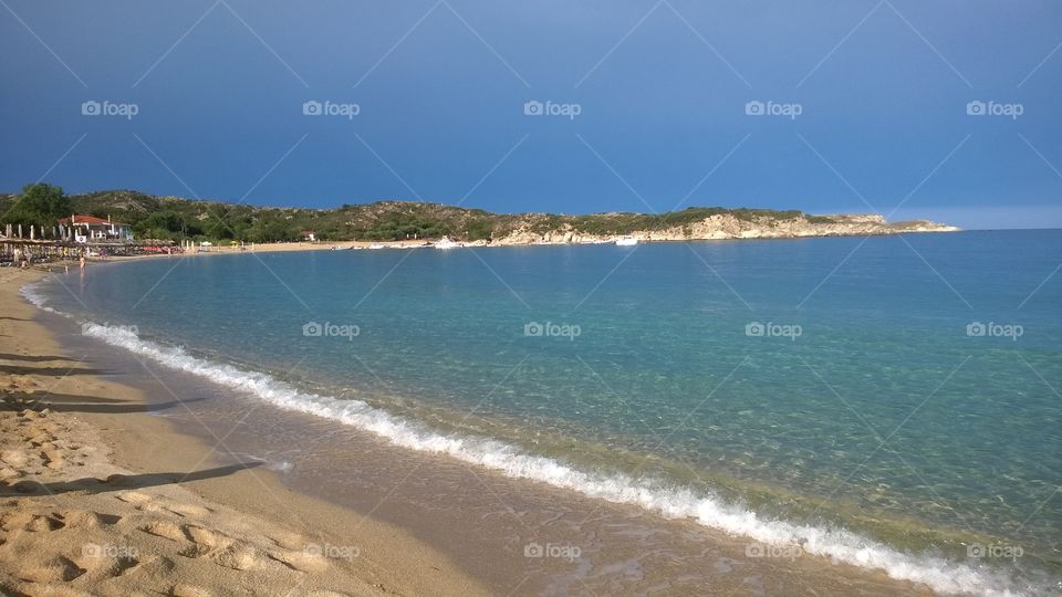 Sunny Kalamitsi beach Greece