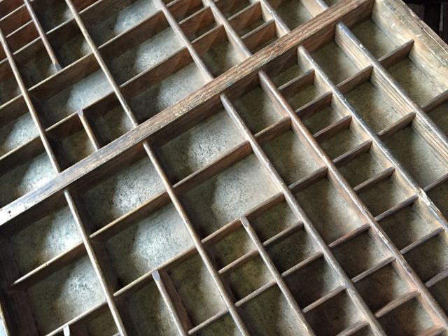 Vintage multi-partition office drawer 