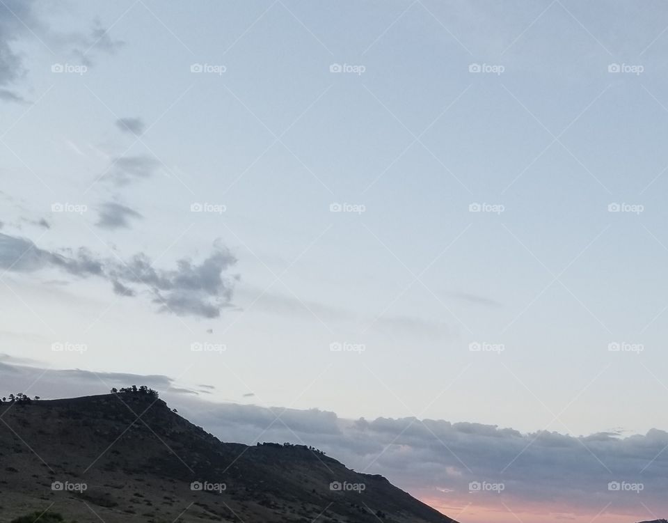 evening sky over the foothills