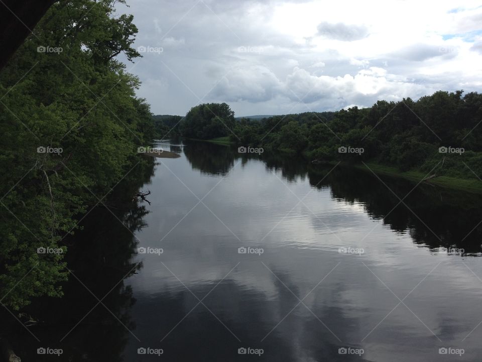 Connecticut river as it runs through Northampton, Massachusetts 