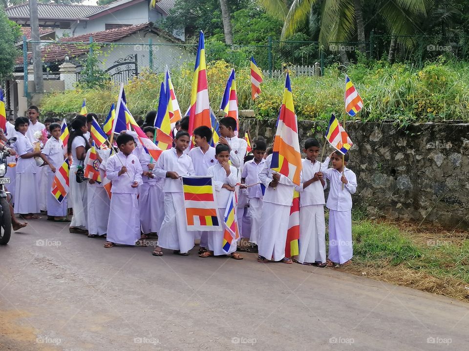 Buddhist People are in Ceremony at Sri Lanka☸️☸️