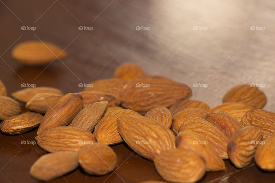 a group of almonds isolated