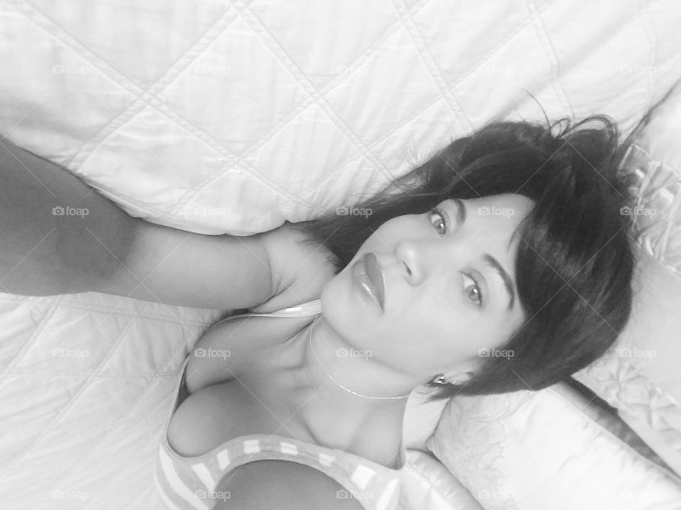 High angle view of woman