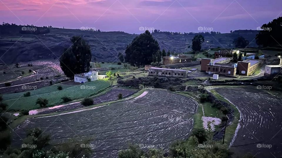 Glory be to God, the magnificent and picturesque view and the natural green trees are a view that is nothing more wonderful than it