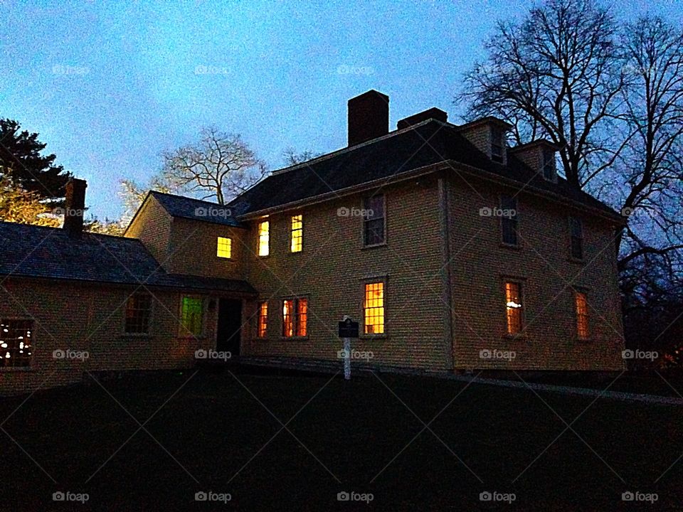 Sunrise at Buckman Tavern . Site where John Hancock and Sam Adams hid out from the British