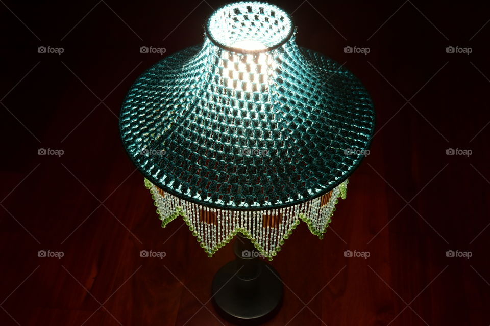 High angle view of illuminated lamp