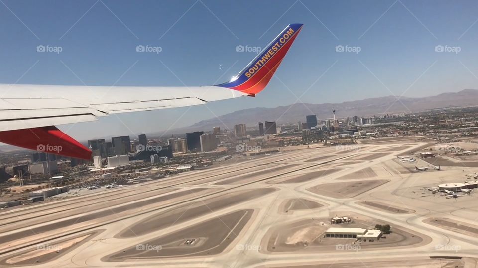 Flying over Las Vegas