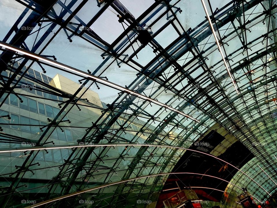 Glass ceiling Frankfurt airport train station