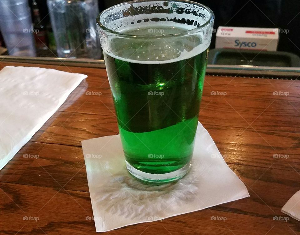 Enjoying a green beer on St. Patrick's Day! What other way is there to celebrate?
