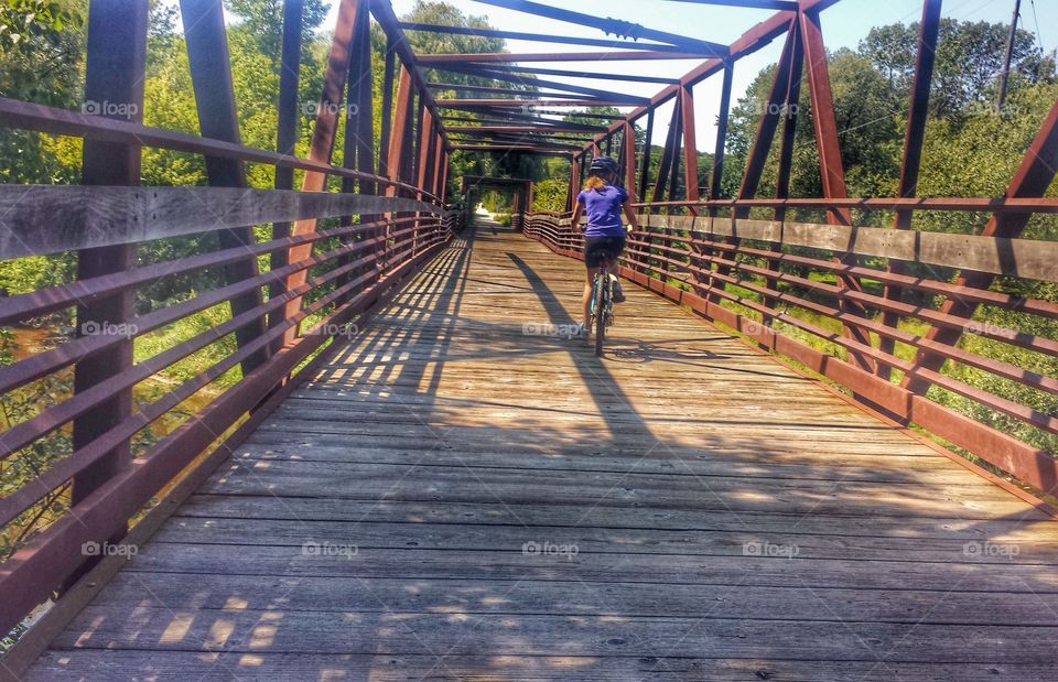 Bike Trail Bridge. Over the River