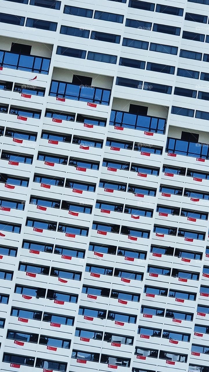 Window patterns of a hotel building