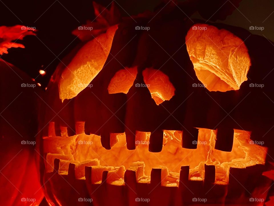 Carved scaring enlightened pumpkins 