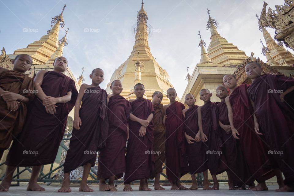 Little monks take a photo together