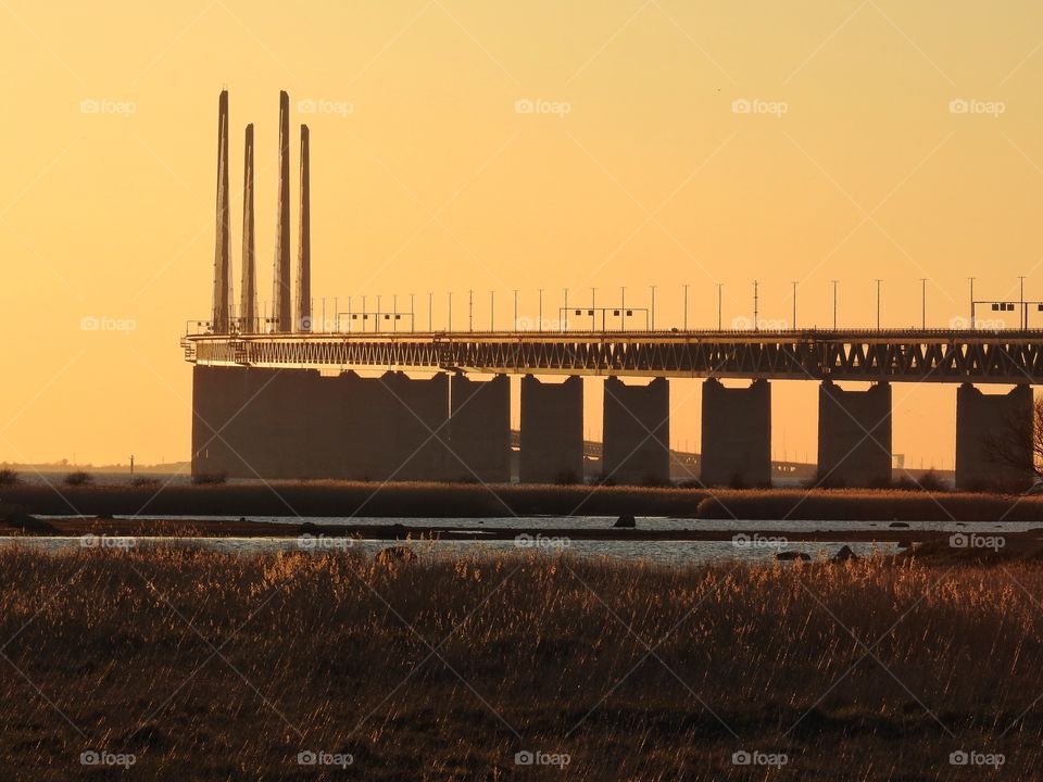 Öresundsbron in sunset