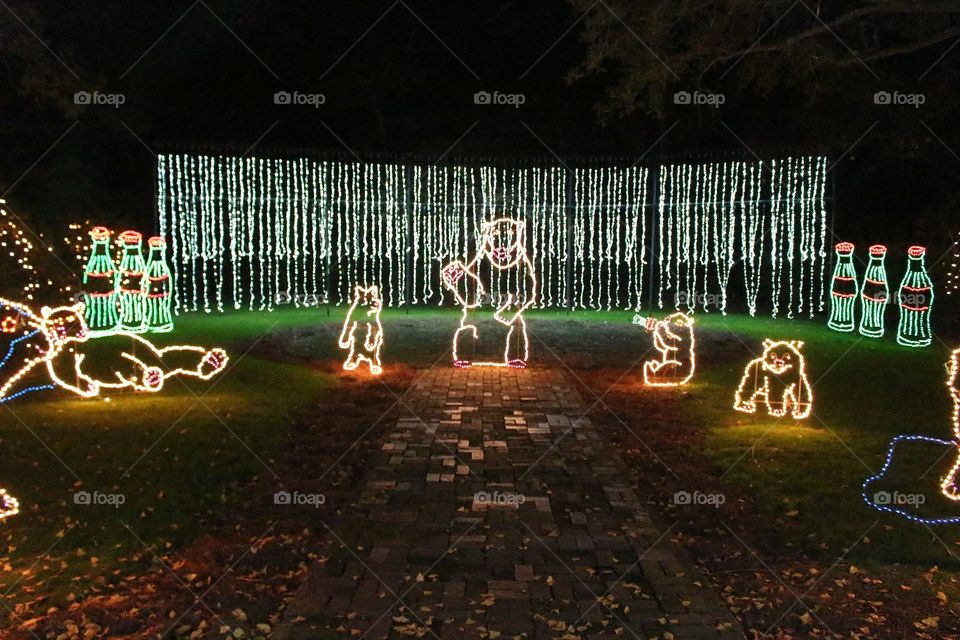 Polar bears, Coca-Cola Christmas lights 