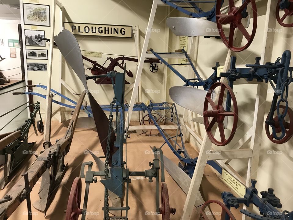Ploughing equipment from a bygone age, but preserved in the UK and not forgotten.