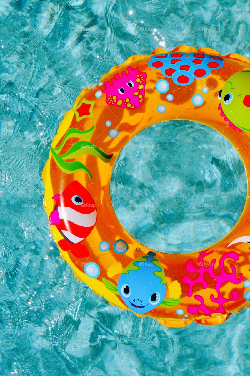 Colorful pool float. 