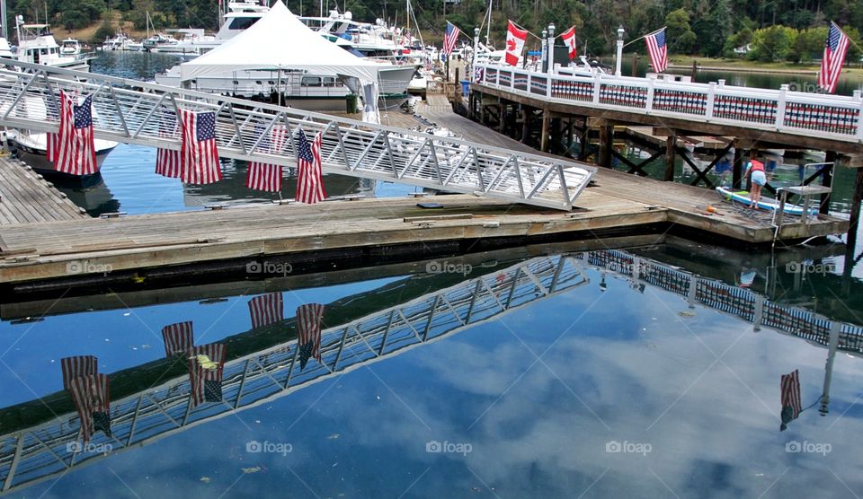 United States and Canadian flags