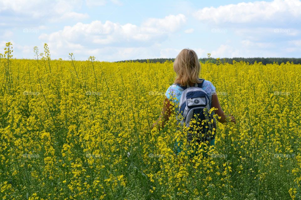woman outdoor spring time