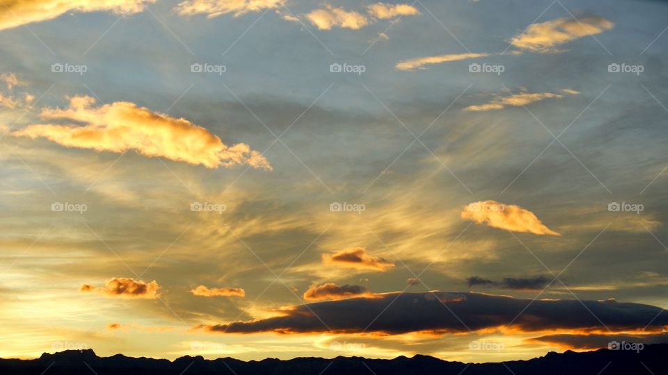 Golden hour clouds