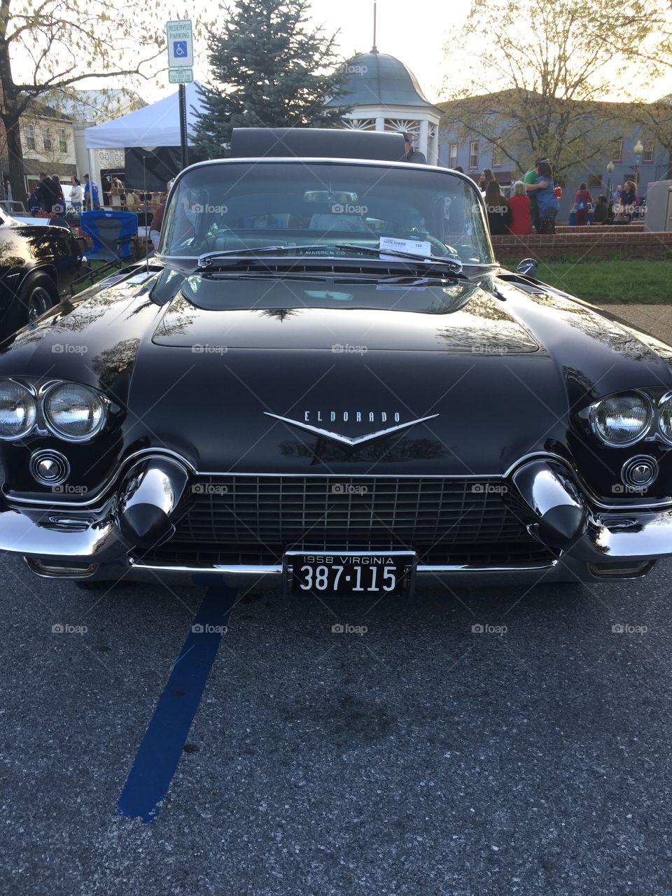 Antique car Eldorodo black 1950’s chrome 