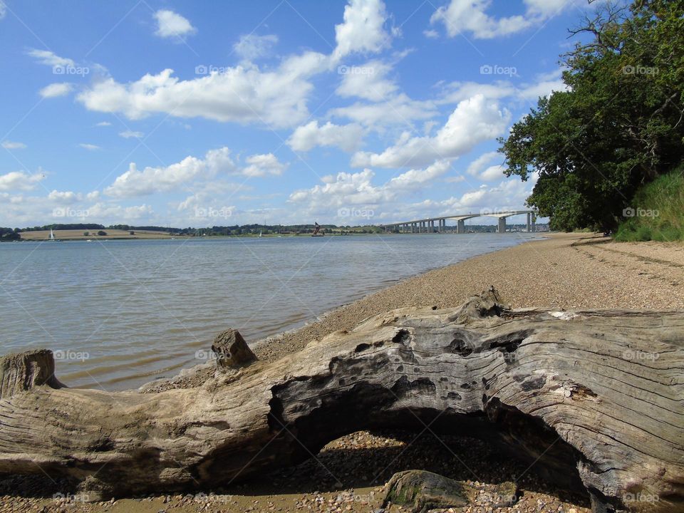 Orwell river, Orwell bridge, beautiful sunny day, England