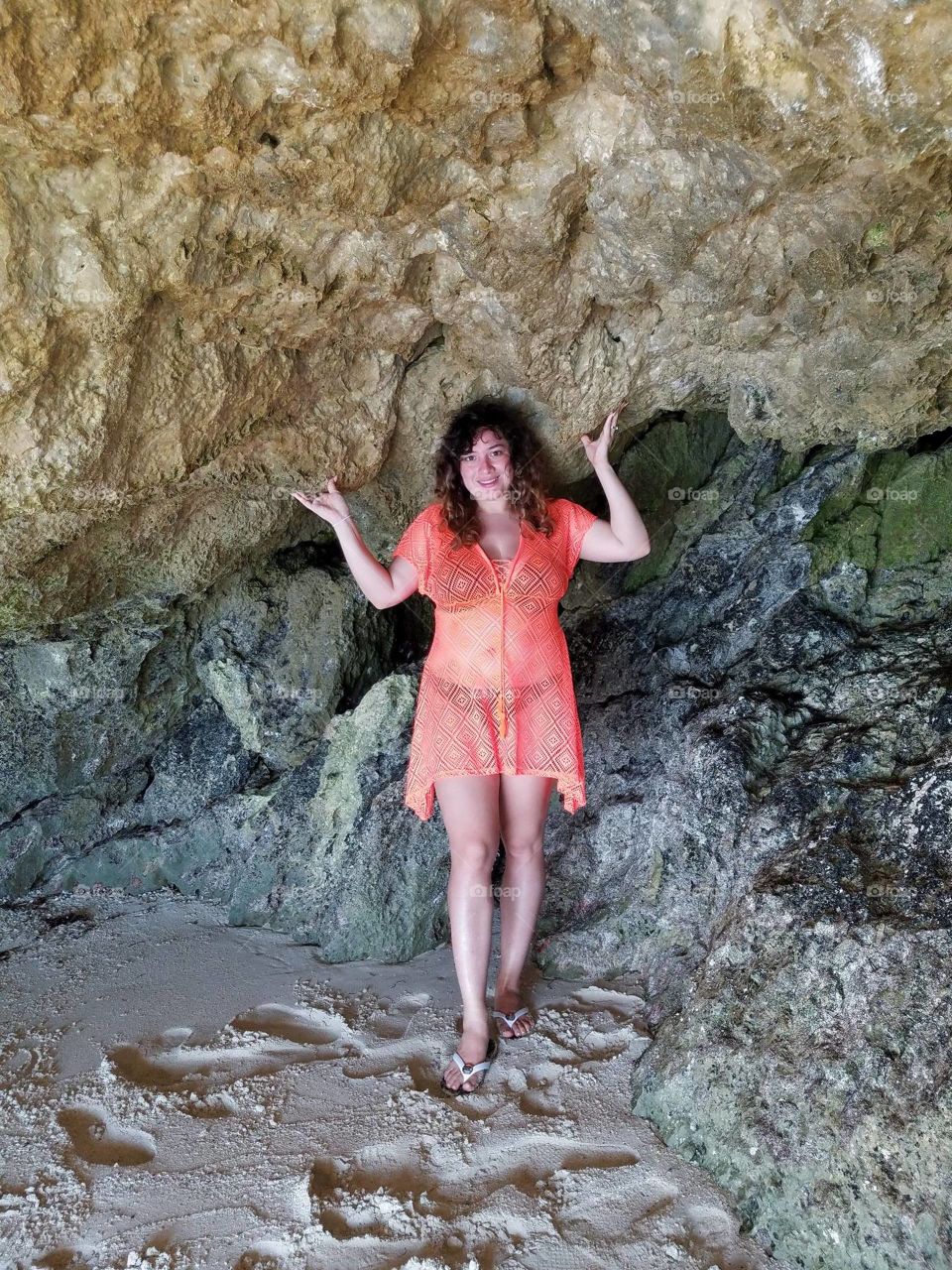 Inside Hidden Cave Of Navio Beach P.R