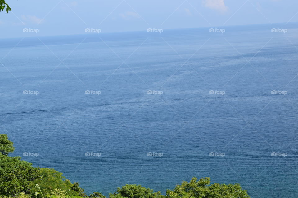 natural panorama of the blue ocean