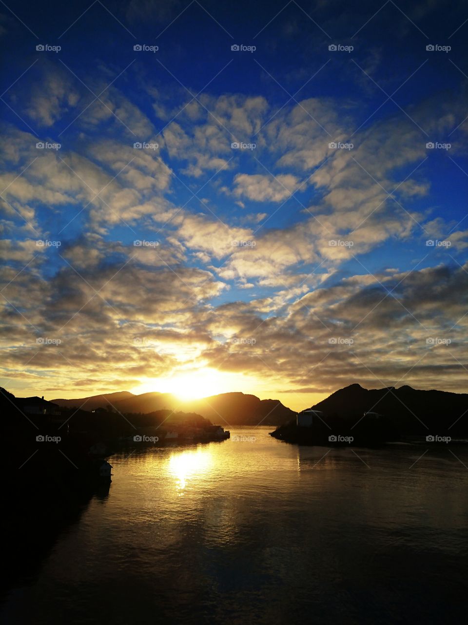 Scenic view of sea at sunrise