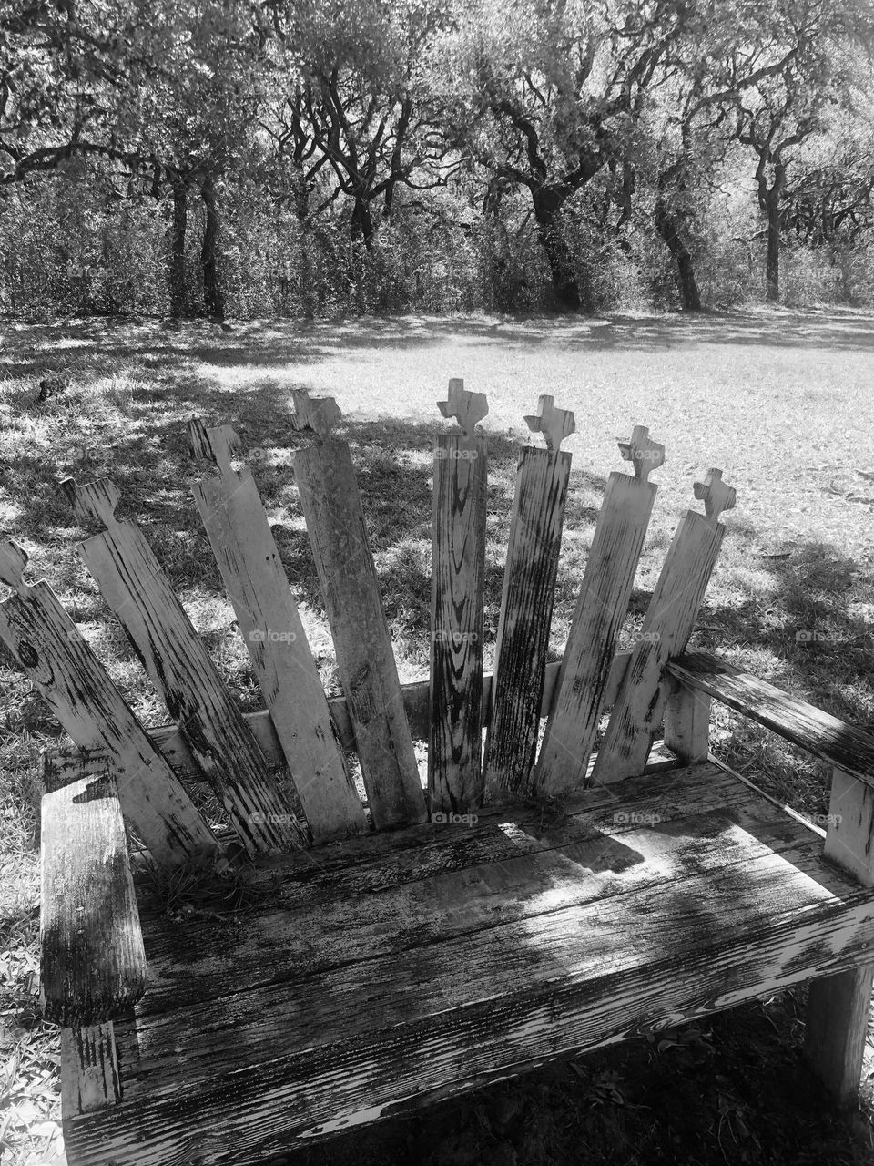 An old bench here on the ranch in Texas- one that we still use playing on the washer court! Can’t tell we’re from Texas or anything 😉