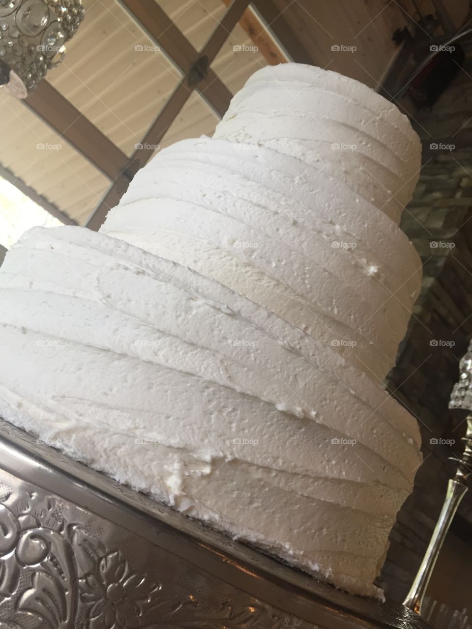 White iced Wedding cake 