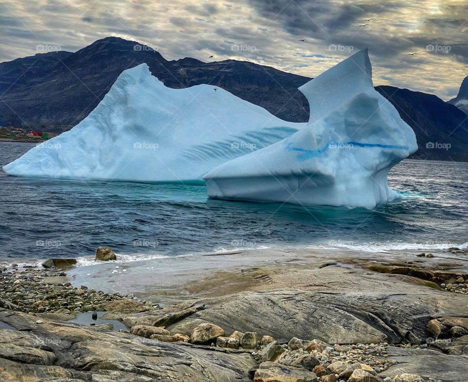 Iceberg in a Greenland fjord 