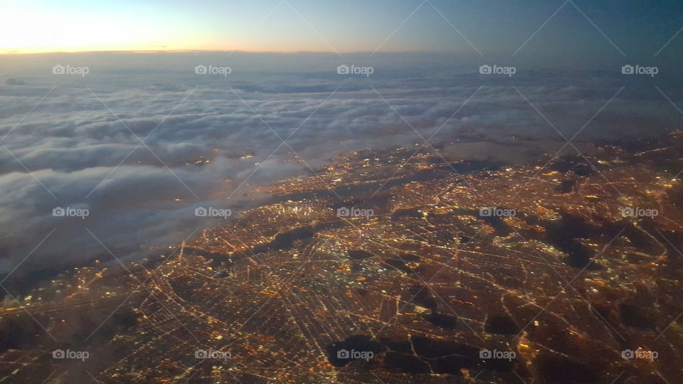 Arial view at dusk