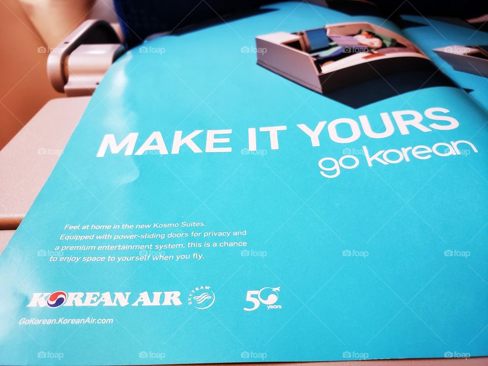 Korean Air onboard magazine advertisement - Make it yours.