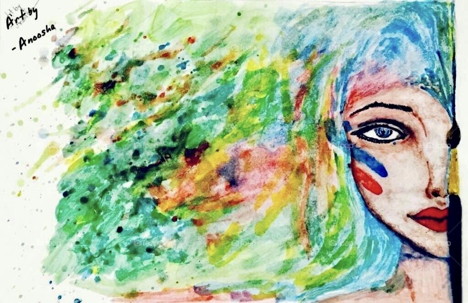 Playing with colours is all time my favorite... My artwork water colour painting.. 👩‍🎨
